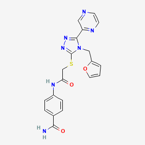 4-[({[4-(furan-2-ylmethyl)-5-(pyrazin-2-yl)-4H-1,2,4-triazol-3-yl]sulfanyl}acetyl)amino]benzamide - 