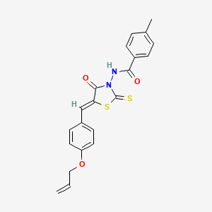 4-methyl-N-{(5Z)-4-oxo-5-[4-(prop-2-en-1-yloxy)benzylidene]-2-thioxo-1,3-thiazolidin-3-yl}benzamide - 