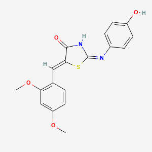 (2E,5Z)-5-(2,4-dimethoxybenzylidene)-2-[(4-hydroxyphenyl)imino]-1,3-thiazolidin-4-one - 