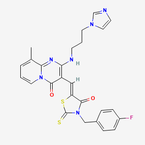 3-{(Z)-[3-(4-fluorobenzyl)-4-oxo-2-thioxo-1,3-thiazolidin-5-ylidene]methyl}-2-{[3-(1H-imidazol-1-yl)propyl]amino}-9-methyl-4H-pyrido[1,2-a]pyrimidin-4-one - 