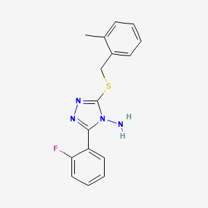 3-(2-Fluorophenyl)-5-[(2-methylphenyl)methylthio]-1,2,4-triazole-4-ylamine - 