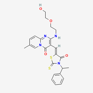 2-{[2-(2-hydroxyethoxy)ethyl]amino}-7-methyl-3-{(Z)-[4-oxo-3-(1-phenylethyl)-2-thioxo-1,3-thiazolidin-5-ylidene]methyl}-4H-pyrido[1,2-a]pyrimidin-4-one - 