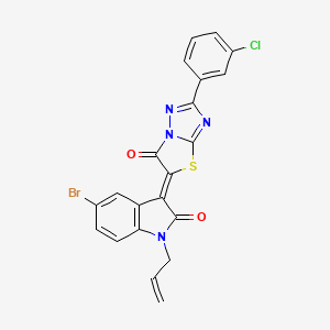 (3Z)-5-bromo-3-[2-(3-chlorophenyl)-6-oxo[1,3]thiazolo[3,2-b][1,2,4]triazol-5(6H)-ylidene]-1-(prop-2-en-1-yl)-1,3-dihydro-2H-indol-2-one - 