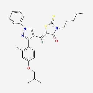(5Z)-5-({3-[2-methyl-4-(2-methylpropoxy)phenyl]-1-phenyl-1H-pyrazol-4-yl}methylidene)-3-pentyl-2-thioxo-1,3-thiazolidin-4-one - 