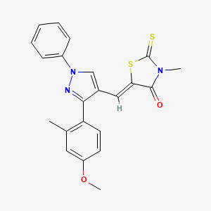 (5Z)-5-{[3-(4-methoxy-2-methylphenyl)-1-phenyl-1H-pyrazol-4-yl]methylidene}-3-methyl-2-thioxo-1,3-thiazolidin-4-one - 