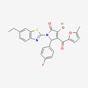 (4E)-1-(6-ethyl-1,3-benzothiazol-2-yl)-5-(4-fluorophenyl)-4-[hydroxy(5-methylfuran-2-yl)methylidene]pyrrolidine-2,3-dione - 