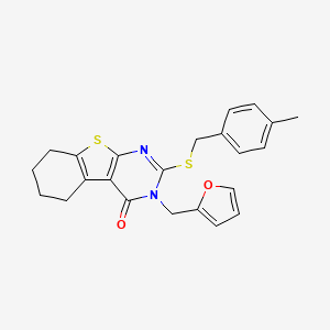3-(furan-2-ylmethyl)-2-[(4-methylbenzyl)sulfanyl]-5,6,7,8-tetrahydro[1]benzothieno[2,3-d]pyrimidin-4(3H)-one - 