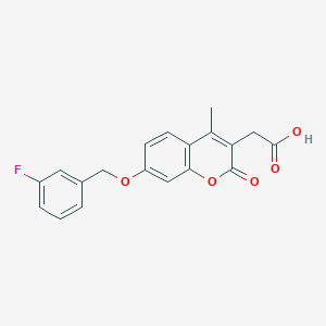 {7-[(3-fluorobenzyl)oxy]-4-methyl-2-oxo-2H-chromen-3-yl}acetic acid - 