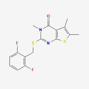2-[(2,6-difluorobenzyl)sulfanyl]-3,5,6-trimethylthieno[2,3-d]pyrimidin-4(3H)-one - 