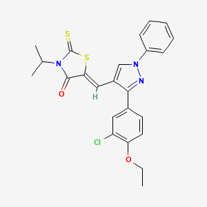 (5Z)-5-{[3-(3-chloro-4-ethoxyphenyl)-1-phenyl-1H-pyrazol-4-yl]methylidene}-3-(propan-2-yl)-2-thioxo-1,3-thiazolidin-4-one - 
