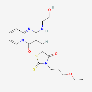 3-{(Z)-[3-(3-ethoxypropyl)-4-oxo-2-thioxo-1,3-thiazolidin-5-ylidene]methyl}-2-[(2-hydroxyethyl)amino]-9-methyl-4H-pyrido[1,2-a]pyrimidin-4-one - 