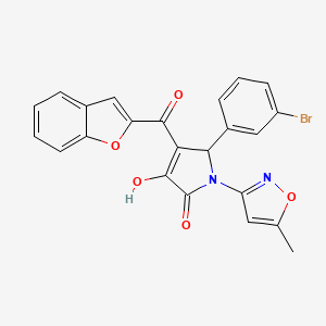 (4E)-4-[1-benzofuran-2-yl(hydroxy)methylidene]-5-(3-bromophenyl)-1-(5-methyl-1,2-oxazol-3-yl)pyrrolidine-2,3-dione - 