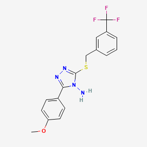 3-(4-methoxyphenyl)-5-{[3-(trifluoromethyl)benzyl]sulfanyl}-4H-1,2,4-triazol-4-amine - 