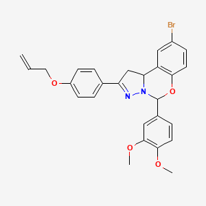9-Bromo-5-(3,4-dimethoxyphenyl)-2-[4-(prop-2-en-1-yloxy)phenyl]-1,10b-dihydropyrazolo[1,5-c][1,3]benzoxazine - 