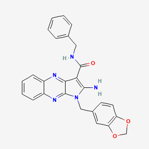2-amino-1-(1,3-benzodioxol-5-ylmethyl)-N-benzyl-1H-pyrrolo[2,3-b]quinoxaline-3-carboxamide - 