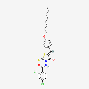 2,4-dichloro-N-{(5Z)-5-[4-(octyloxy)benzylidene]-4-oxo-2-thioxo-1,3-thiazolidin-3-yl}benzamide - 