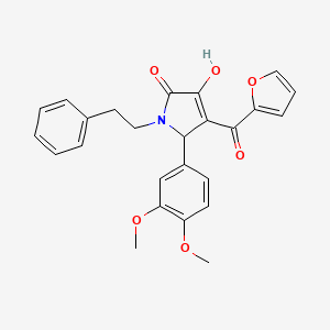 5-(3,4-dimethoxyphenyl)-4-(furan-2-carbonyl)-3-hydroxy-1-(2-phenylethyl)-2,5-dihydro-1H-pyrrol-2-one - 