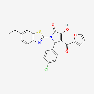 5-(4-Chlorophenyl)-1-(6-ethylbenzothiazol-2-yl)-4-(2-furylcarbonyl)-3-hydroxy-3-pyrrolin-2-one - 