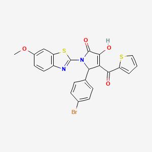 (4E)-5-(4-bromophenyl)-4-[hydroxy(thiophen-2-yl)methylidene]-1-(6-methoxy-1,3-benzothiazol-2-yl)pyrrolidine-2,3-dione - 