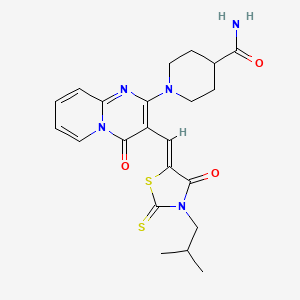 1-(3-{(Z)-[3-(2-methylpropyl)-4-oxo-2-thioxo-1,3-thiazolidin-5-ylidene]methyl}-4-oxo-4H-pyrido[1,2-a]pyrimidin-2-yl)piperidine-4-carboxamide - 