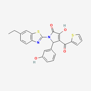 (4E)-1-(6-ethyl-1,3-benzothiazol-2-yl)-5-(3-hydroxyphenyl)-4-[hydroxy(thiophen-2-yl)methylidene]pyrrolidine-2,3-dione - 