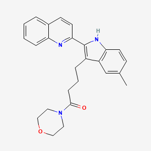 4-[5-methyl-2-(quinolin-2-yl)-1H-indol-3-yl]-1-(morpholin-4-yl)butan-1-one - 