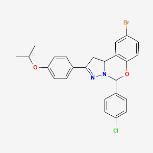 9-Bromo-5-(4-chlorophenyl)-2-[4-(propan-2-yloxy)phenyl]-1,10b-dihydropyrazolo[1,5-c][1,3]benzoxazine - 