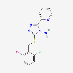 3-[(2-chloro-6-fluorobenzyl)sulfanyl]-5-(pyridin-2-yl)-4H-1,2,4-triazol-4-amine - 