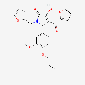 5-(4-butoxy-3-methoxyphenyl)-4-(furan-2-carbonyl)-1-[(furan-2-yl)methyl]-3-hydroxy-2,5-dihydro-1H-pyrrol-2-one - 