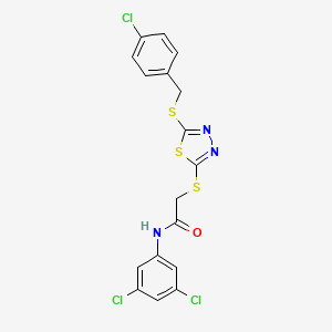 2-({5-[(4-chlorobenzyl)sulfanyl]-1,3,4-thiadiazol-2-yl}sulfanyl)-N-(3,5-dichlorophenyl)acetamide - 