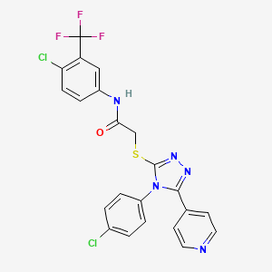 2-{[4-(4-chlorophenyl)-5-(pyridin-4-yl)-4H-1,2,4-triazol-3-yl]sulfanyl}-N-[4-chloro-3-(trifluoromethyl)phenyl]acetamide - 