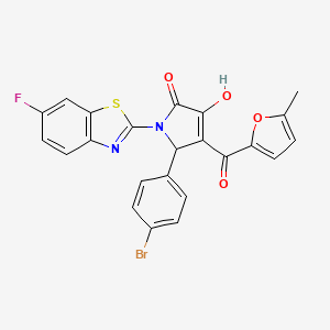 (4E)-5-(4-bromophenyl)-1-(6-fluoro-1,3-benzothiazol-2-yl)-4-[hydroxy(5-methylfuran-2-yl)methylidene]pyrrolidine-2,3-dione - 