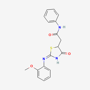 2-{(2E)-2-[(2-methoxyphenyl)imino]-4-oxo-1,3-thiazolidin-5-yl}-N-phenylacetamide - 