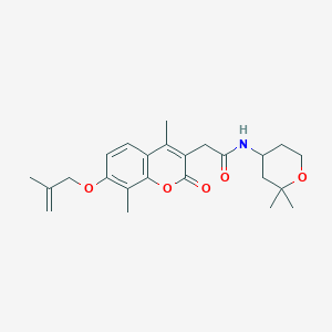 2-{4,8-dimethyl-7-[(2-methylprop-2-en-1-yl)oxy]-2-oxo-2H-chromen-3-yl}-N-(2,2-dimethyltetrahydro-2H-pyran-4-yl)acetamide - 