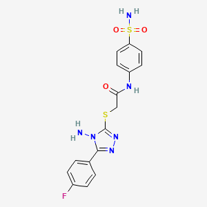 2-[4-amino-5-(4-fluorophenyl)(1,2,4-triazol-3-ylthio)]-N-(4-sulfamoylphenyl)ac etamide - 