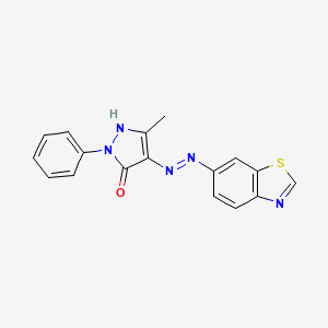 (4E)-4-[2-(1,3-benzothiazol-6-yl)hydrazinylidene]-5-methyl-2-phenyl-2,4-dihydro-3H-pyrazol-3-one - 