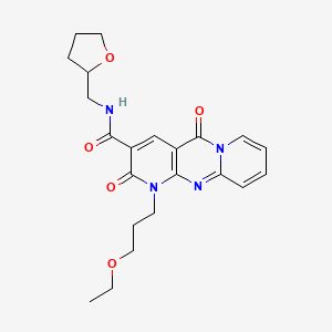 7-(3-ethoxypropyl)-2,6-dioxo-N-(oxolan-2-ylmethyl)-1,7,9-triazatricyclo[8.4.0.03,8]tetradeca-3(8),4,9,11,13-pentaene-5-carboxamide - 