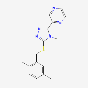3-[(2,5-Dimethylphenyl)methylthio]-4-methyl-5-pyrazin-2-yl-1,2,4-triazole - 