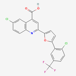 6-Chloro-2-{5-[2-chloro-5-(trifluoromethyl)phenyl]furan-2-yl}quinoline-4-carboxylic acid - 