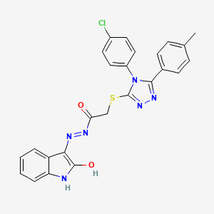 2-{[4-(4-chlorophenyl)-5-(4-methylphenyl)-4H-1,2,4-triazol-3-yl]sulfanyl}-N'-[(3E)-2-oxo-1,2-dihydro-3H-indol-3-ylidene]acetohydrazide - 