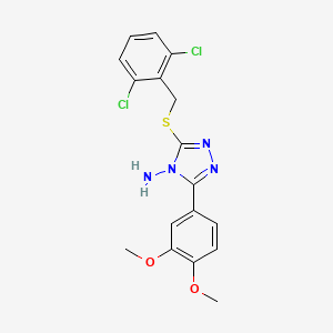 3-[(2,6-Dichlorophenyl)methylthio]-5-(3,4-dimethoxyphenyl)-1,2,4-triazole-4-yl amine - 