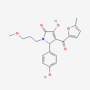 (4E)-4-[hydroxy(5-methylfuran-2-yl)methylidene]-5-(4-hydroxyphenyl)-1-(3-methoxypropyl)pyrrolidine-2,3-dione - 