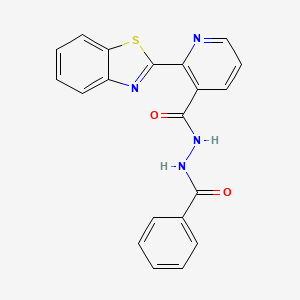2-(1,3-benzothiazol-2-yl)-N'-(phenylcarbonyl)pyridine-3-carbohydrazide - 