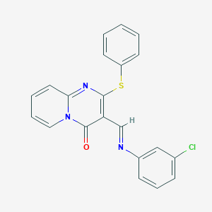 3-{(E)-[(3-chlorophenyl)imino]methyl}-2-(phenylsulfanyl)-4H-pyrido[1,2-a]pyrimidin-4-one - 
