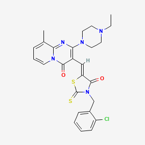 3-{(Z)-[3-(2-chlorobenzyl)-4-oxo-2-thioxo-1,3-thiazolidin-5-ylidene]methyl}-2-(4-ethylpiperazin-1-yl)-9-methyl-4H-pyrido[1,2-a]pyrimidin-4-one - 