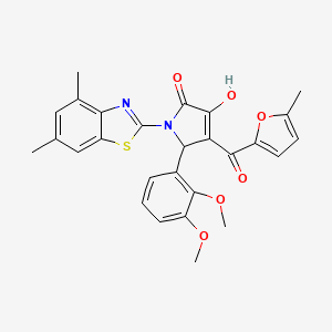 (4E)-5-(2,3-dimethoxyphenyl)-1-(4,6-dimethyl-1,3-benzothiazol-2-yl)-4-[hydroxy(5-methylfuran-2-yl)methylidene]pyrrolidine-2,3-dione - 