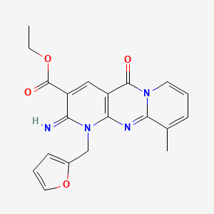 Ethyl 1-(2-furylmethyl)-2-imino-10-methyl-5-oxo-1,6-dihydropyridino[2,3-d]pyri dino[1,2-a]pyrimidine-3-carboxylate - 