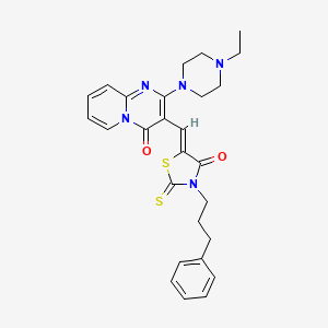 2-(4-ethylpiperazin-1-yl)-3-{(Z)-[4-oxo-3-(3-phenylpropyl)-2-thioxo-1,3-thiazolidin-5-ylidene]methyl}-4H-pyrido[1,2-a]pyrimidin-4-one - 
