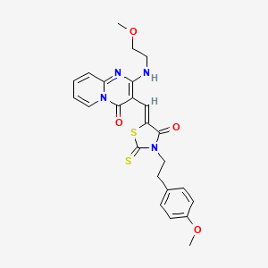 2-[(2-methoxyethyl)amino]-3-[(Z)-{3-[2-(4-methoxyphenyl)ethyl]-4-oxo-2-thioxo-1,3-thiazolidin-5-ylidene}methyl]-4H-pyrido[1,2-a]pyrimidin-4-one - 