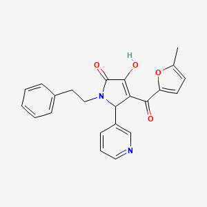 3-hydroxy-4-(5-methylfuran-2-carbonyl)-1-(2-phenylethyl)-5-(pyridin-3-yl)-2,5-dihydro-1H-pyrrol-2-one - 